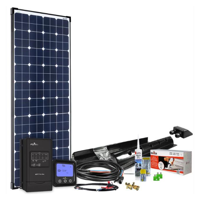 Kit solare Camper Barca 150W 12V MPPT DUO con Display e Opzione EBL