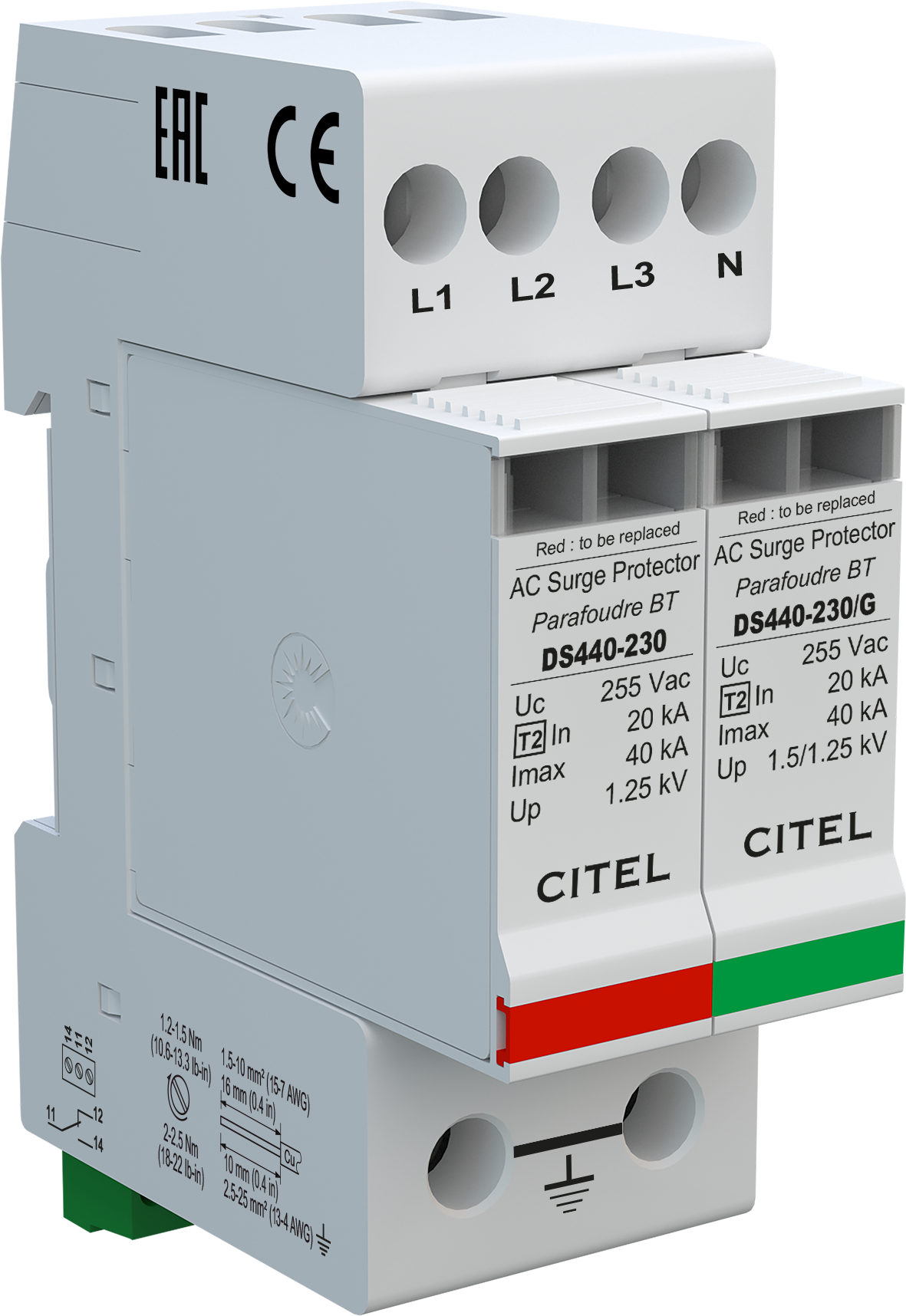 Scaricatore di Sovratensione Citel AC Tipo 2 4 Poli (DS440S-230/G)