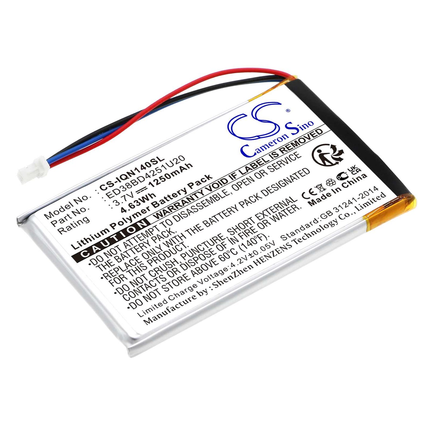 Batteria Li-ion 3.7V 1050mAh - CS-GLF006SL