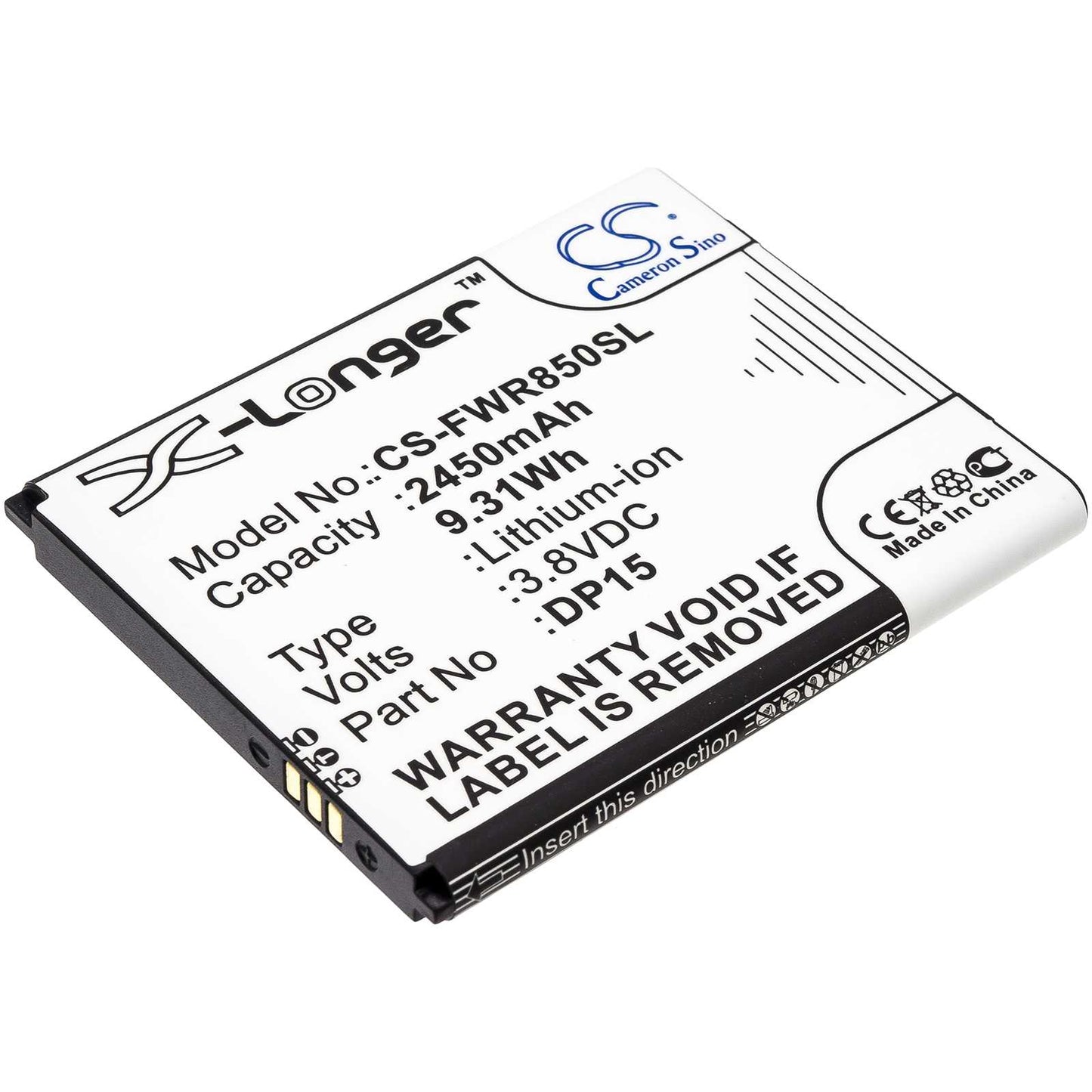 Batteria Li-Polymer 3.8V 2650mAh - CS-HUE350SL