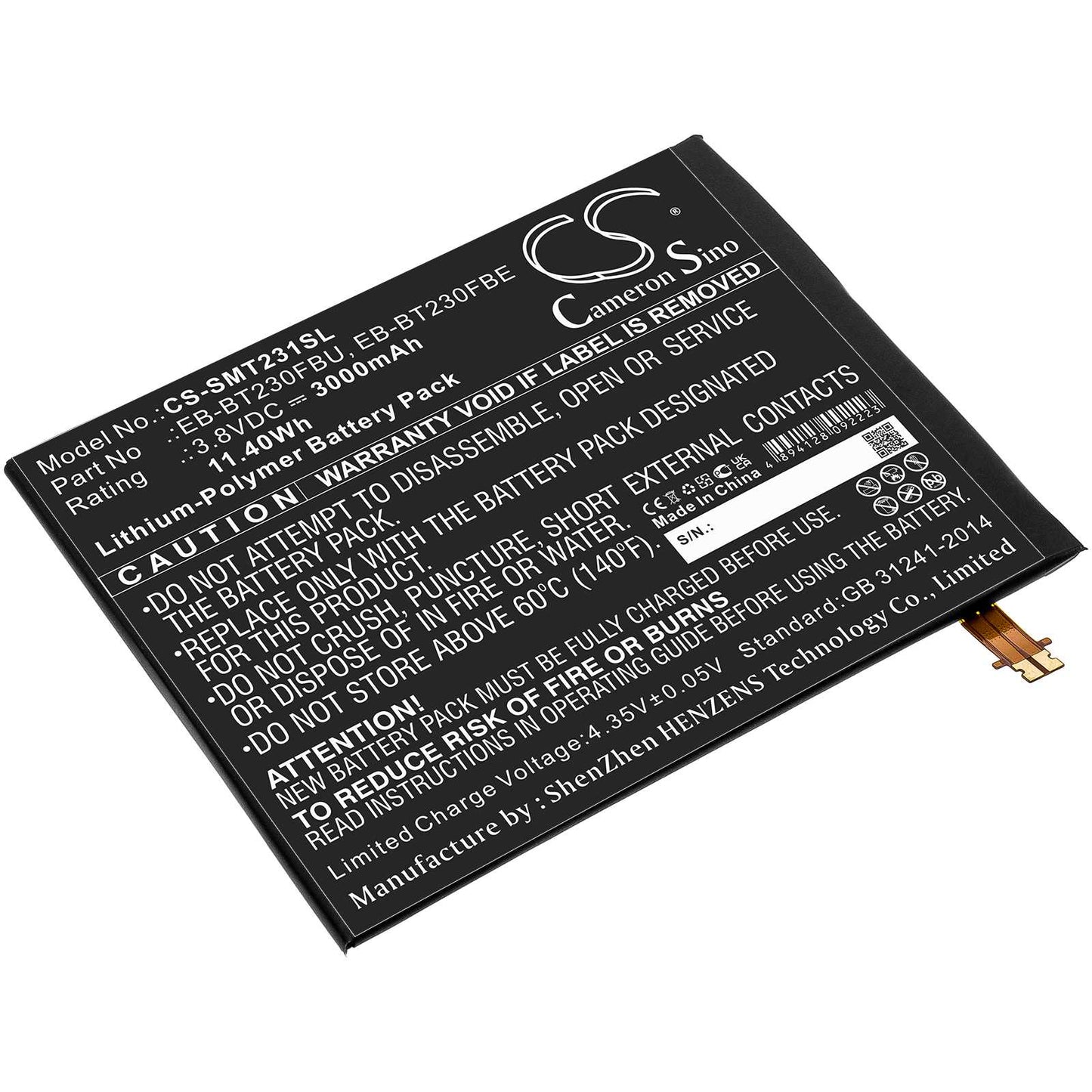 Batteria Li-Polymer 3.73V 8820mAh - CS-IPA148SL