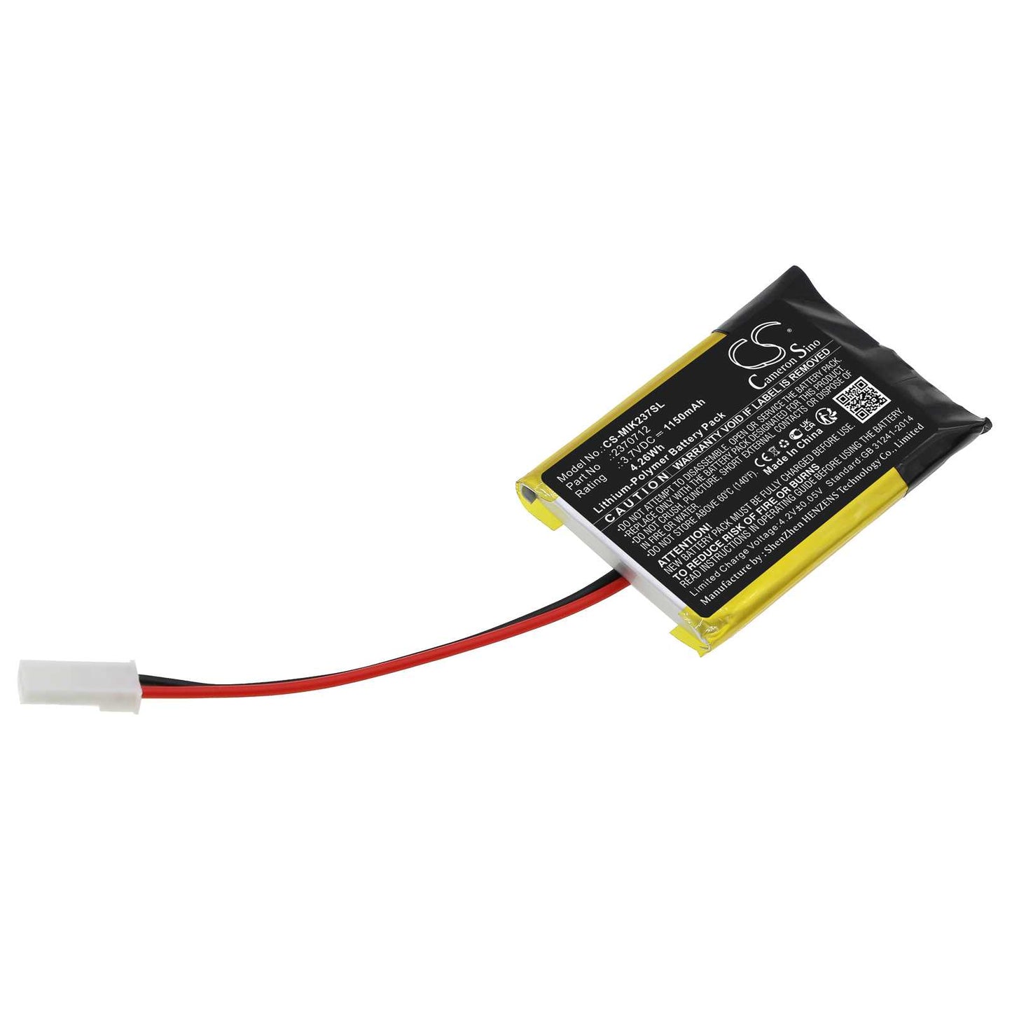 Batteria Li-Polymer 3.7V 1200mAh - CS-MIK176SL