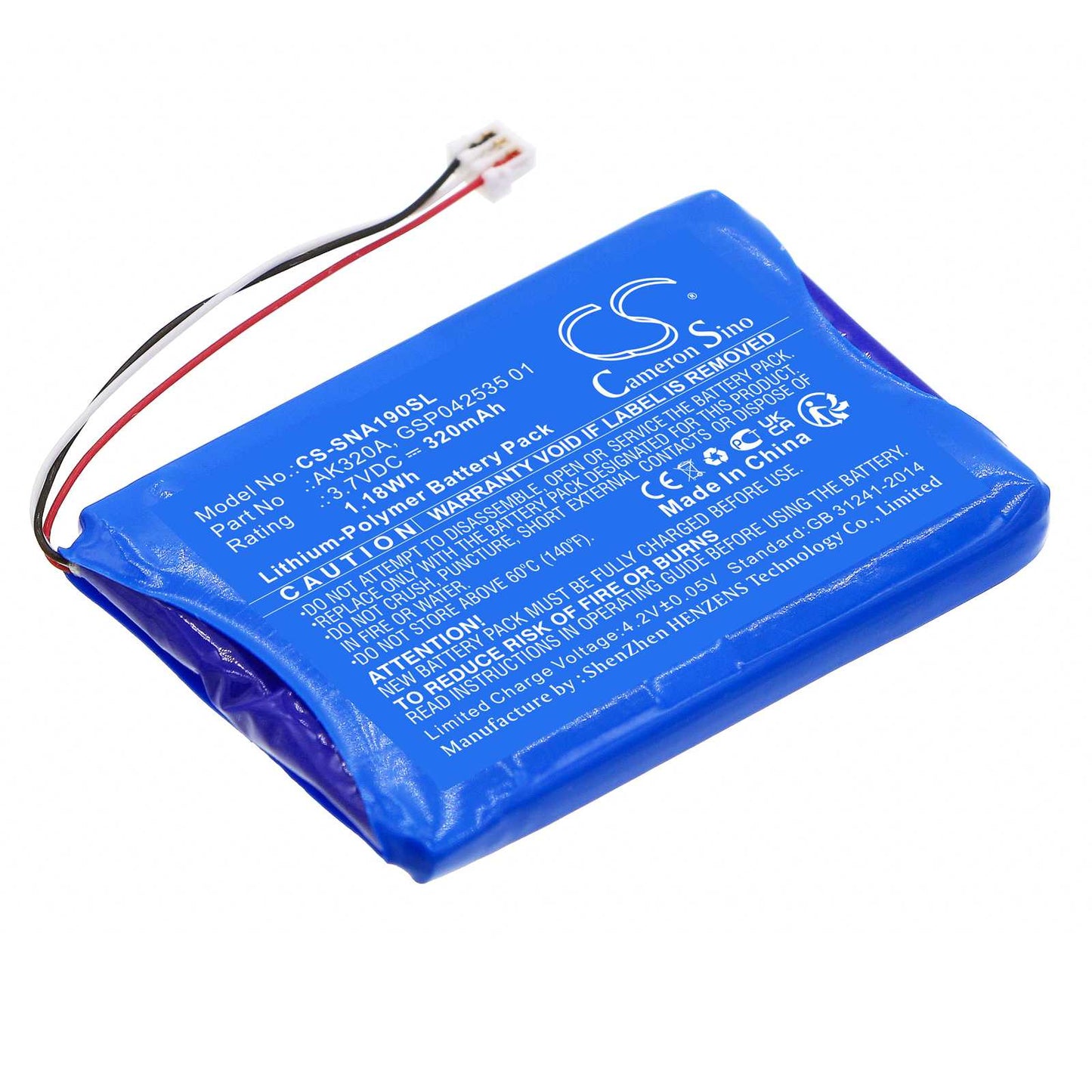 Batteria Li-Polymer 3.8V 380mAh - CS-RDM210SL