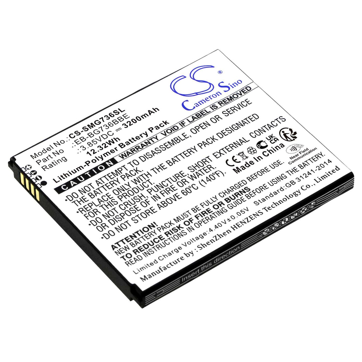 Batteria Li-Polymer 3.85V 4900mAh - CS-SMA136SL