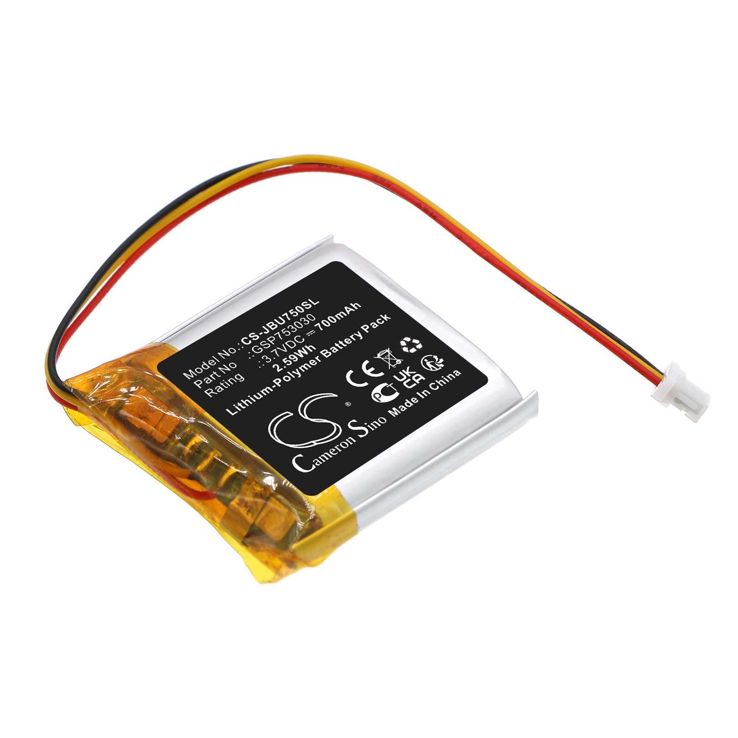 Batteria Li-Polymer 3.7V 300mAh - CS-SML823SL