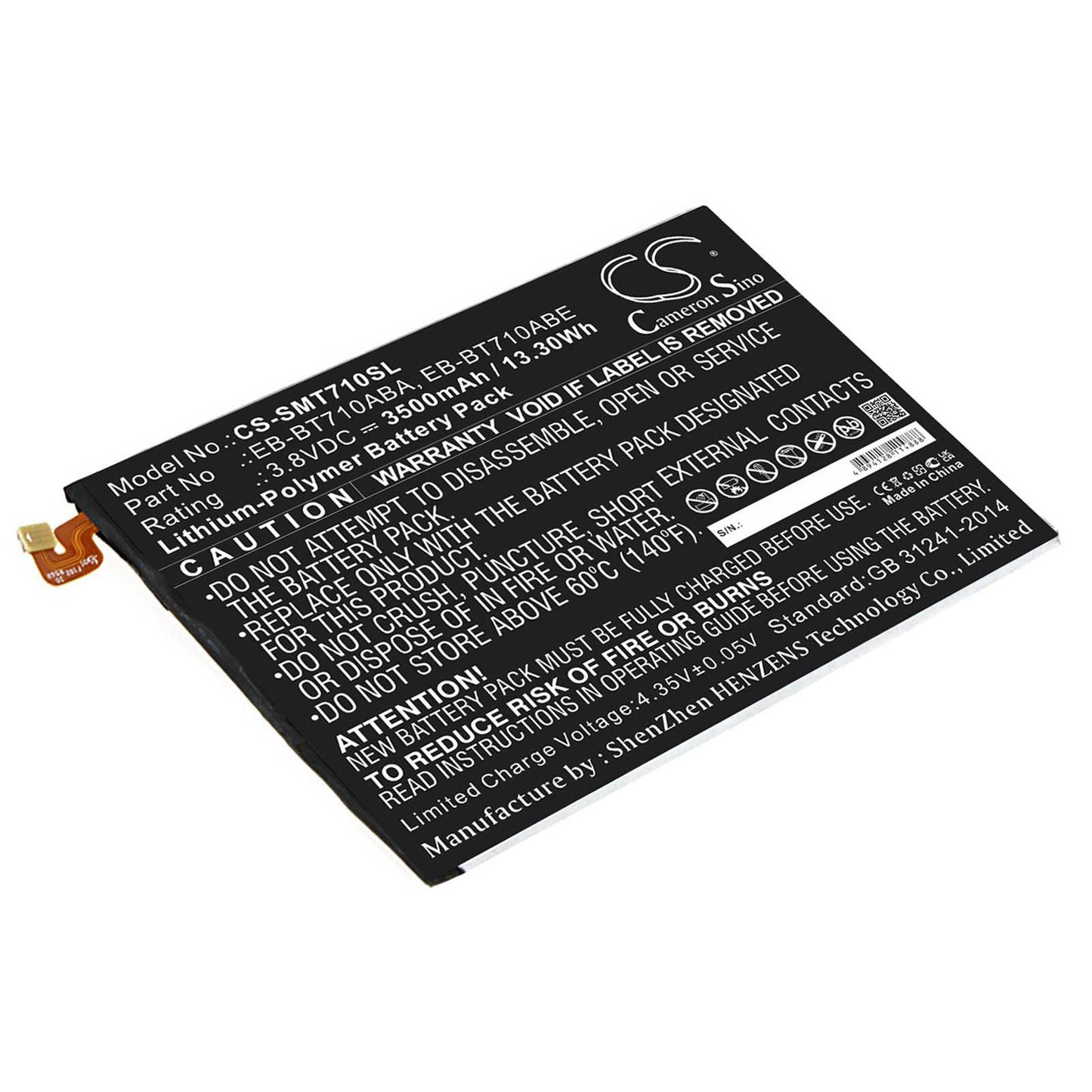 Batteria Li-Polymer 3.8V 5800mAh - CS-SMT810SL