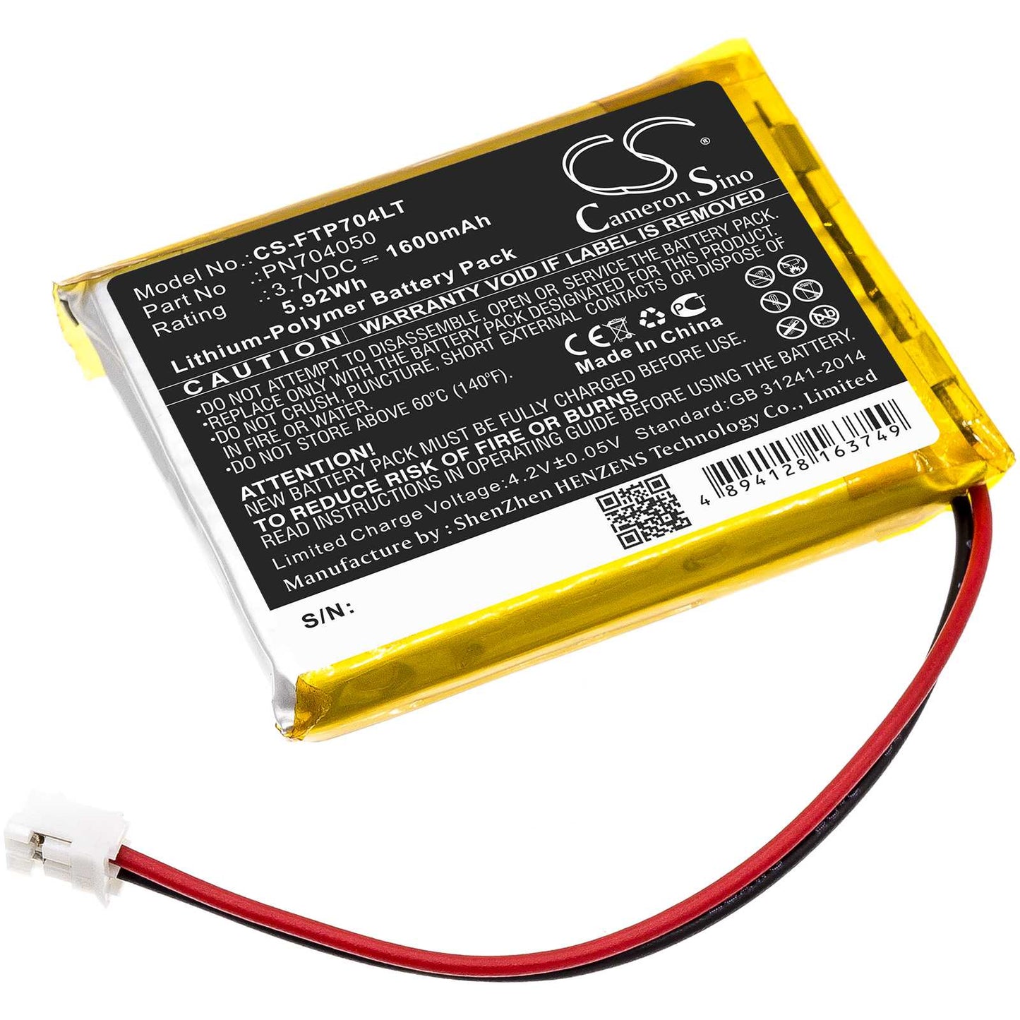 Batteria Li-ion 3.7V 900mAh - CS-TEX840SL