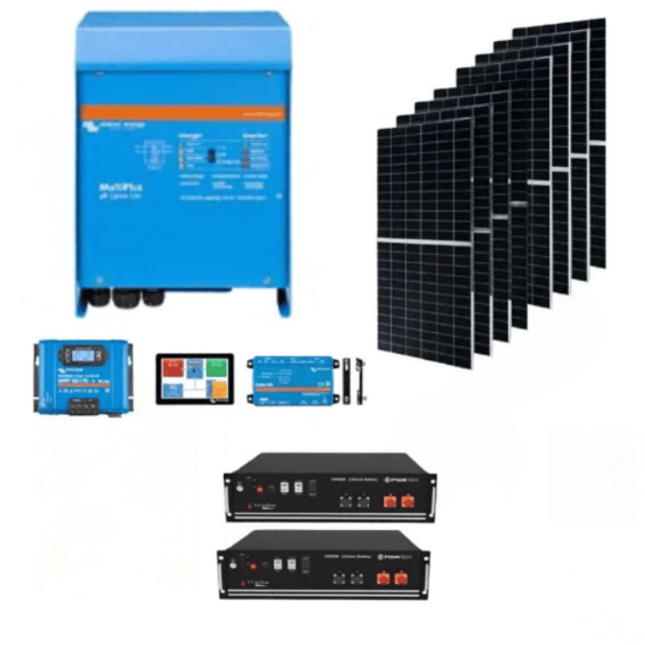 Kit Fotovoltaico Off-Grid 5kWh batteria 5kW inverter caricabatterie 4,68kW pannelli solari 585W WiFi Victron Energy Pylontech