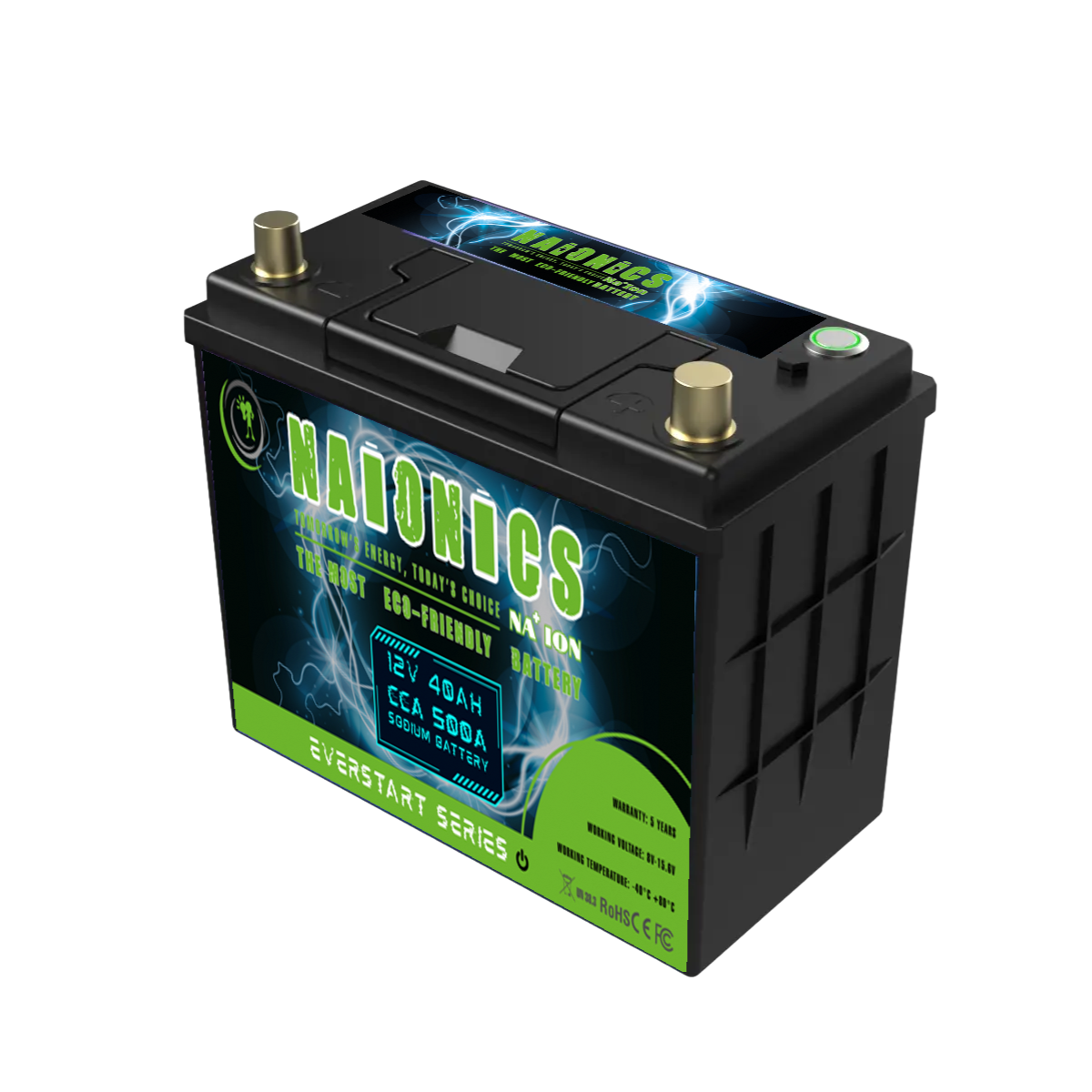 NAIONICS EverStart NA1203002SN 12V 30Ah Sodium-Ion Car Starter Battery – 600A CCA