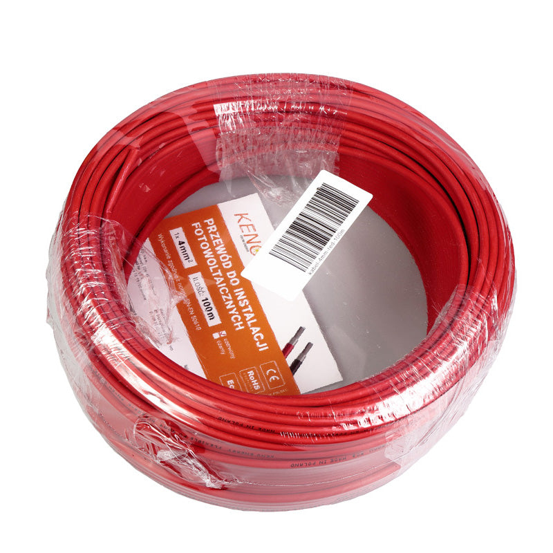 Cavo Solare 4 mm² Rosso H1Z2Z2-K Matassa da 100 m