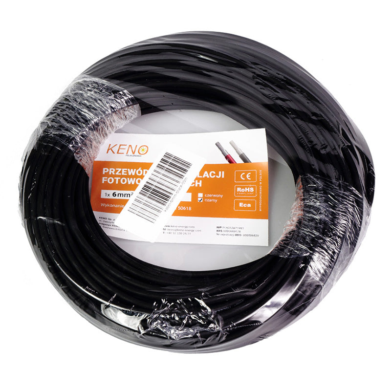 Cavo Solare 6 mm² Nero Matassa da 50 m
