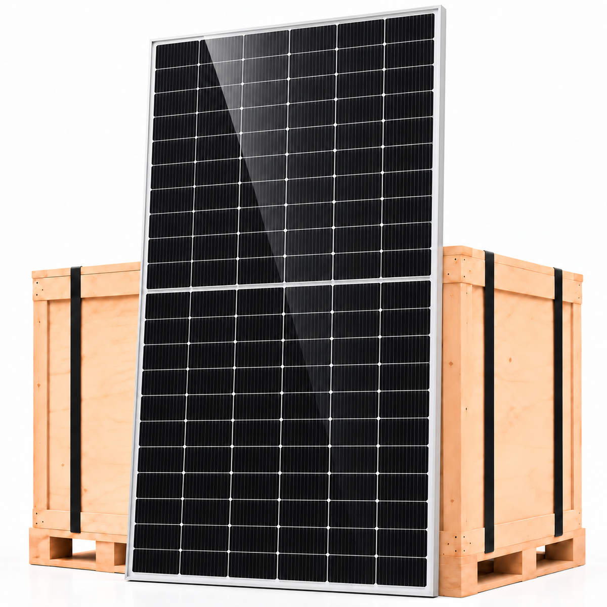 Bancale 36 moduli fotovoltaici JA Solar JAM66D45-630-LB 630 W monofacciali cornice argento e retro bianco 22,68 kWp