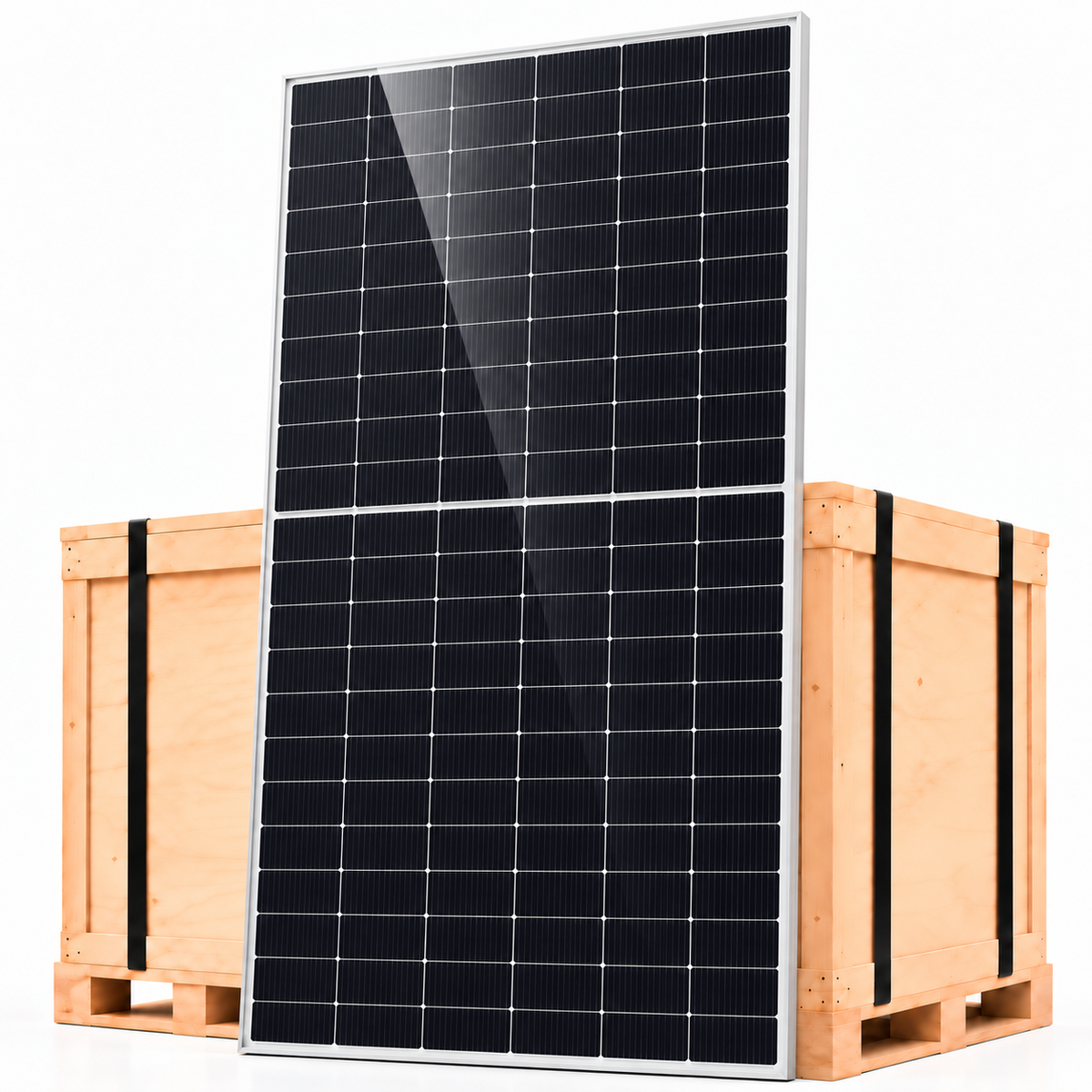 Bancale 36 moduli fotovoltaici JA Solar JAM66D45-635-LB 635 W monofacciali cornice argento e retro bianco 22,86 kWp
