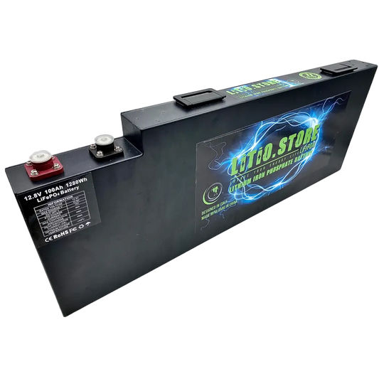 Batteria LiFePO4 12V 100Ah Litio Store LFP 100A BMS 1280Wh - Larghezza 6cm - Serie Ultraslim 11509 - LiFePO4 Battery