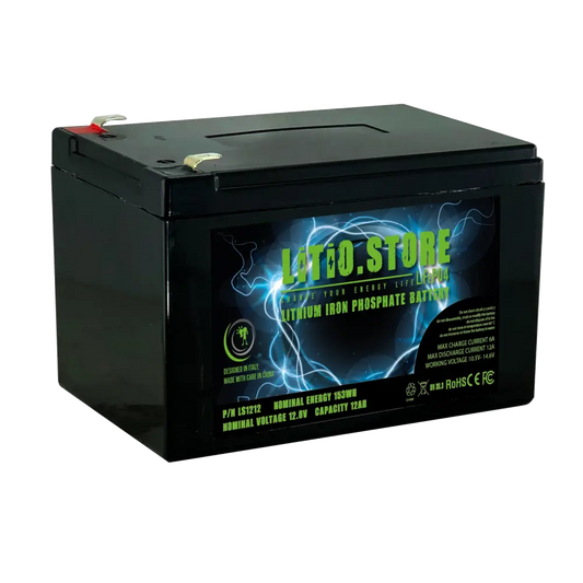 Batteria LiFePO4 12V 12Ah litio-ferro-fosfato 12A BMS 153Wh - LiFePO4 Battery