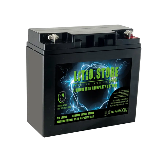 Batteria LiFePO4 12V 18Ah litio-ferro-fosfato 20A BMS 230Wh - LiFePO4 Battery