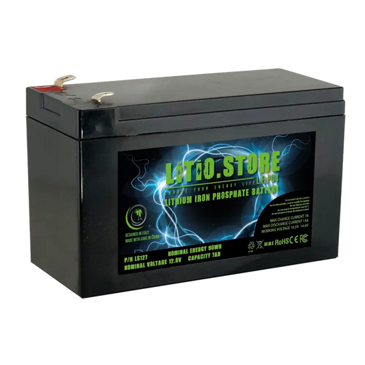 Batteria LiFePO4 12V 7Ah litio-ferro-fosfato 7A BMS 90Wh - LiFePO4 Battery