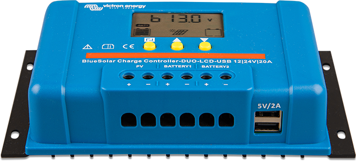 Victron Energy BlueSolar PWM DUO-LCD&USB 12/24V 20A regolatore PWM per due batterie