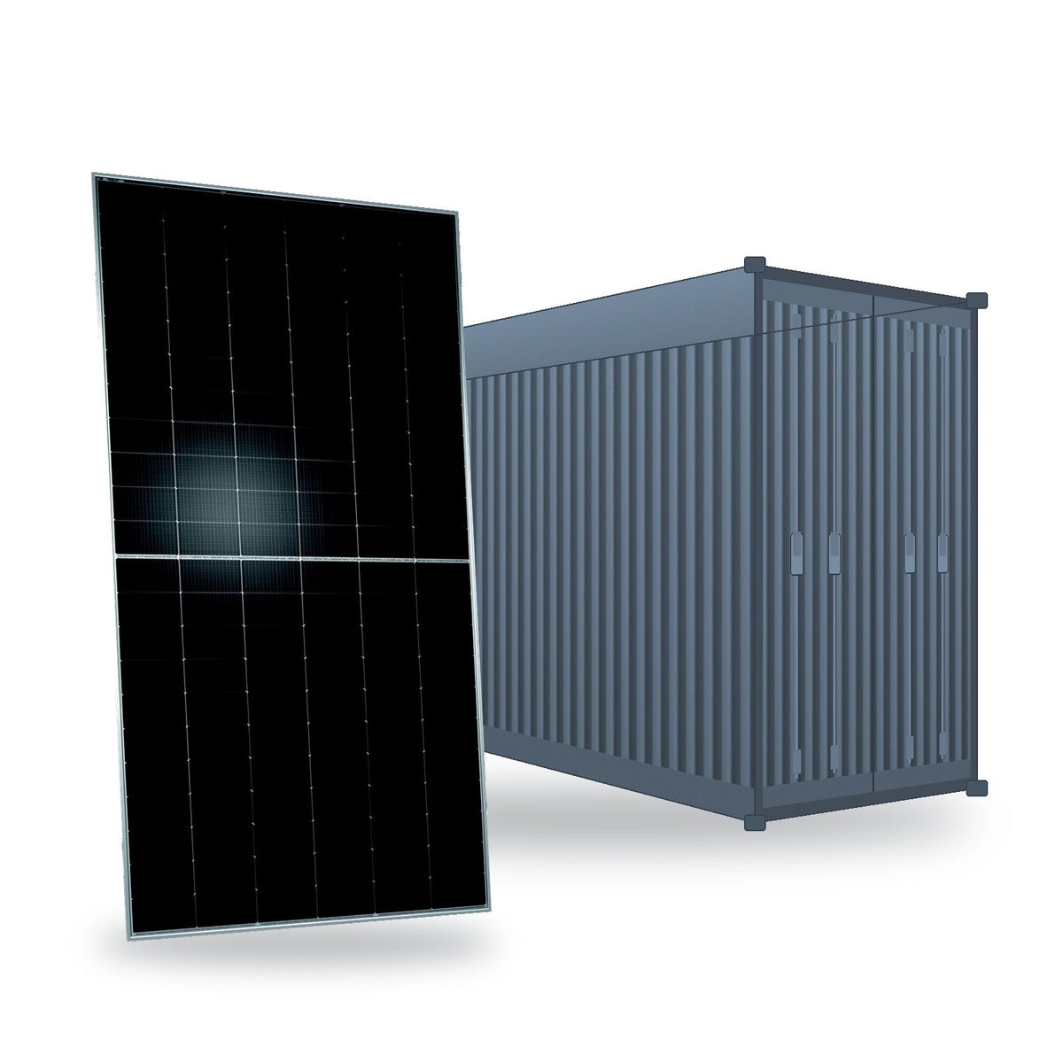 Container da 444 kWp — 888 moduli fotovoltaici Jolywood JW-HD108N-R2-500W 500 W bifacciali