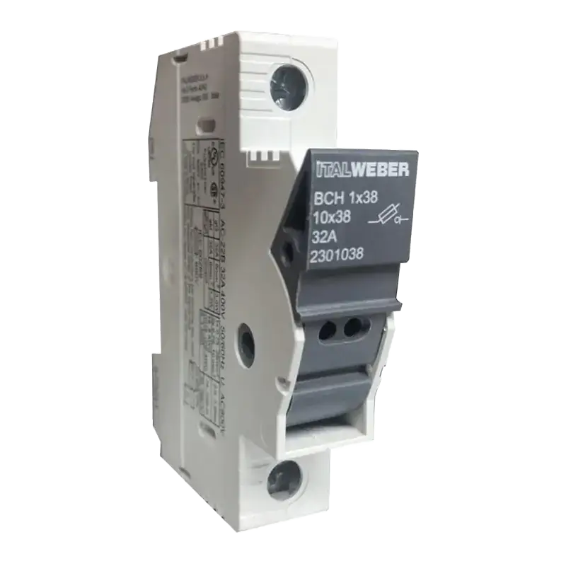 ITALWEBER Portafusibile 32 A DC 1000 V 10 x 38 mm 1 polo - per fotovoltaico - 1 modulo DIN