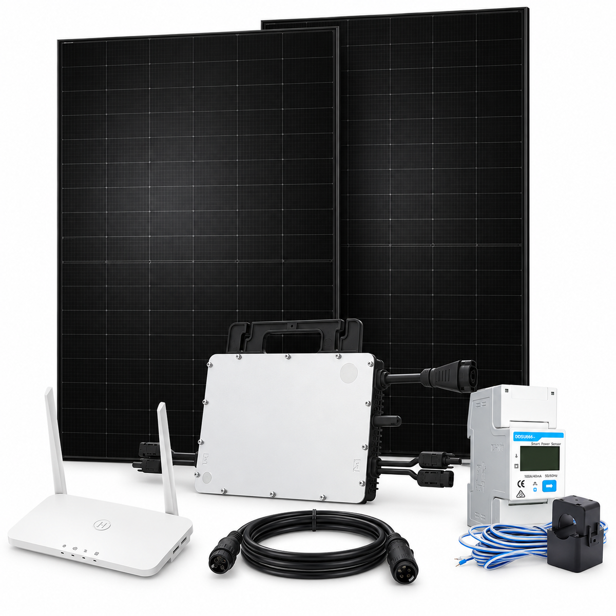 Kit fotovoltaico da balcone 940Wp Hoymiles HMS-1000-2T con DTU-Pro-S DDSU666 e cavo AC