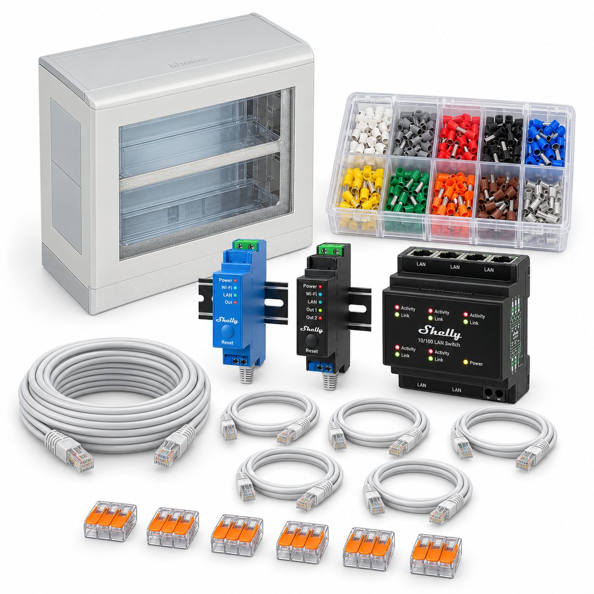 Kit luci da quadro elettrico Shelly Pro: i dispositivi inclusi