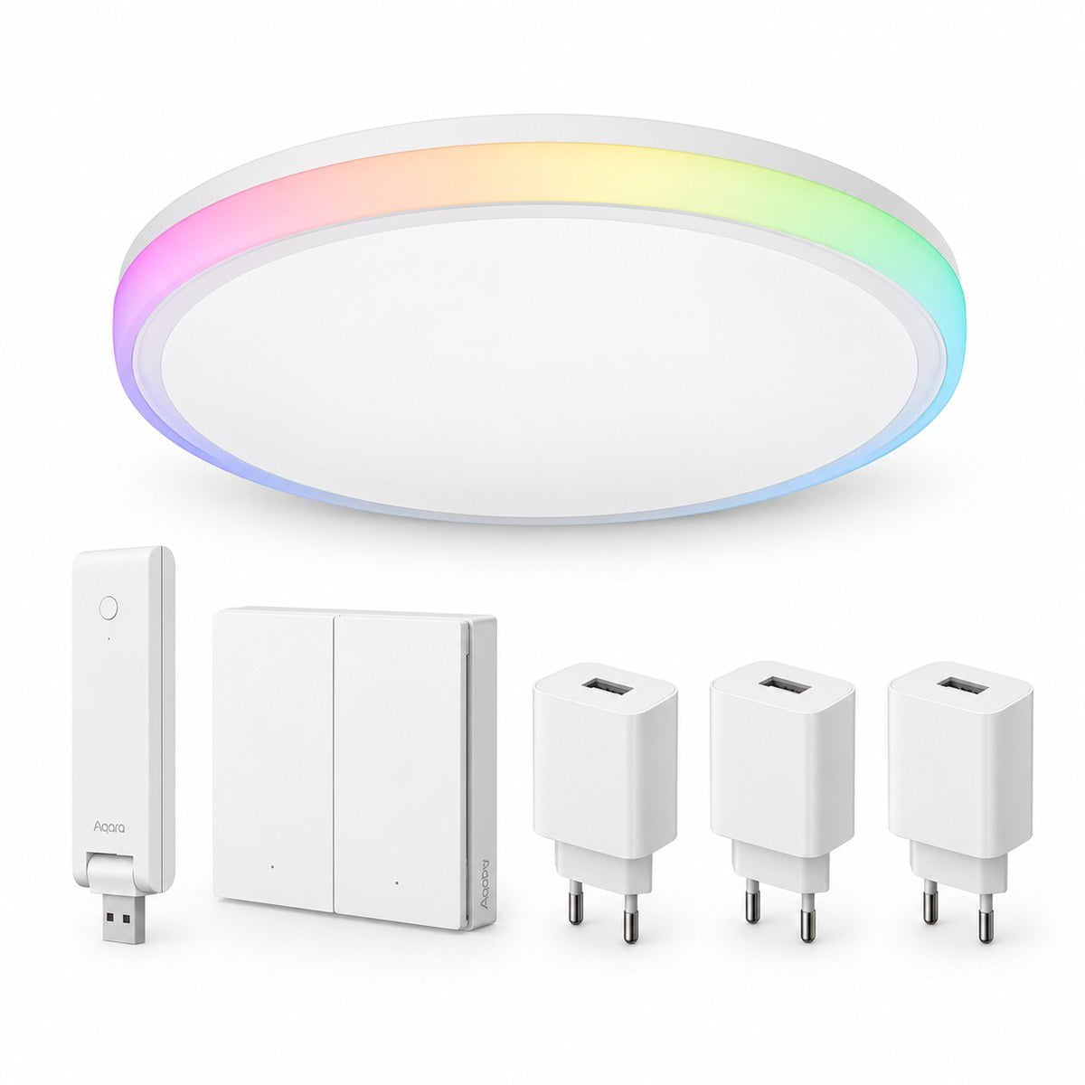 Kit plafoniera smart Aqara T1M soggiorno: i dispositivi inclusi