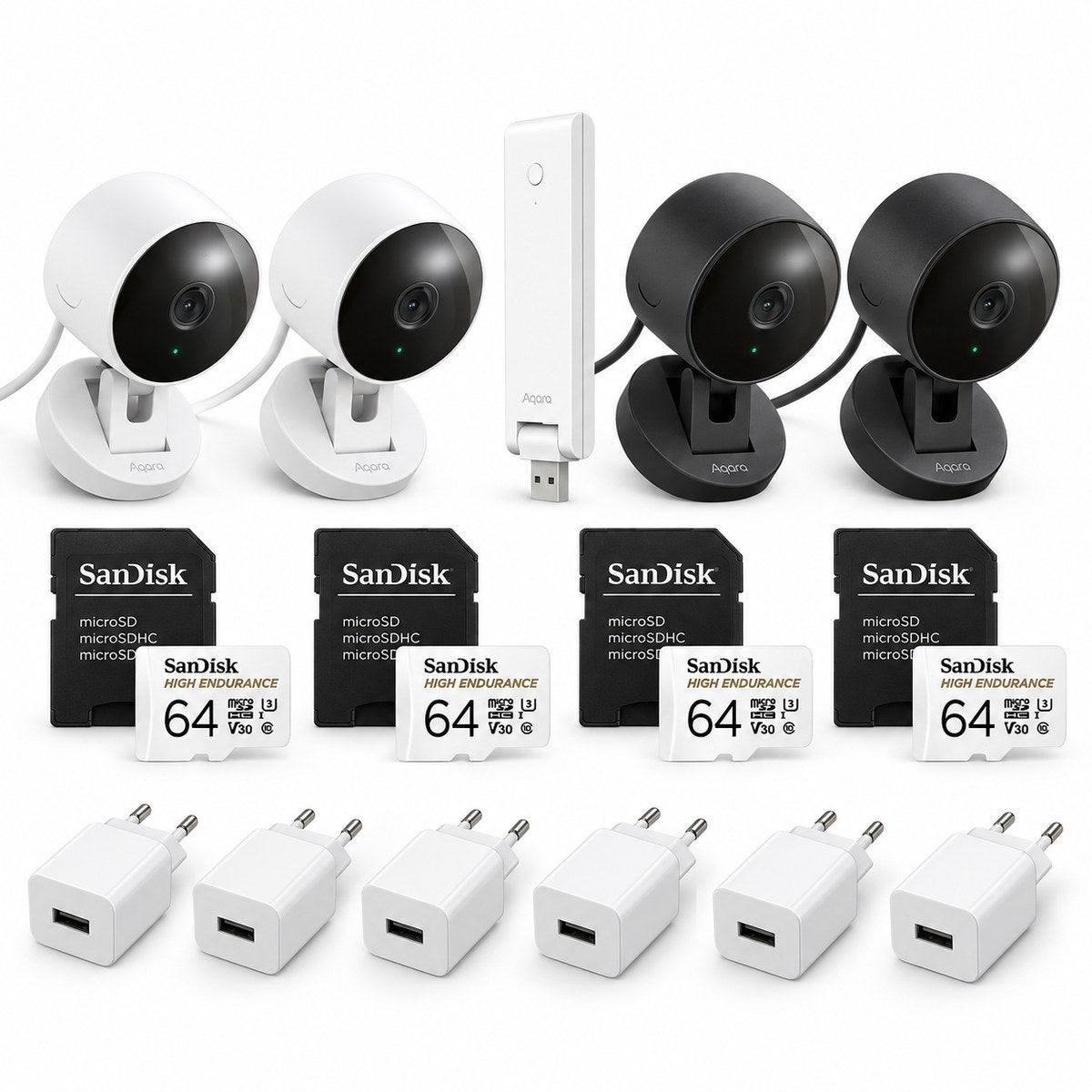 Kit quattro telecamere Aqara G100 HomeKit: i dispositivi inclusi