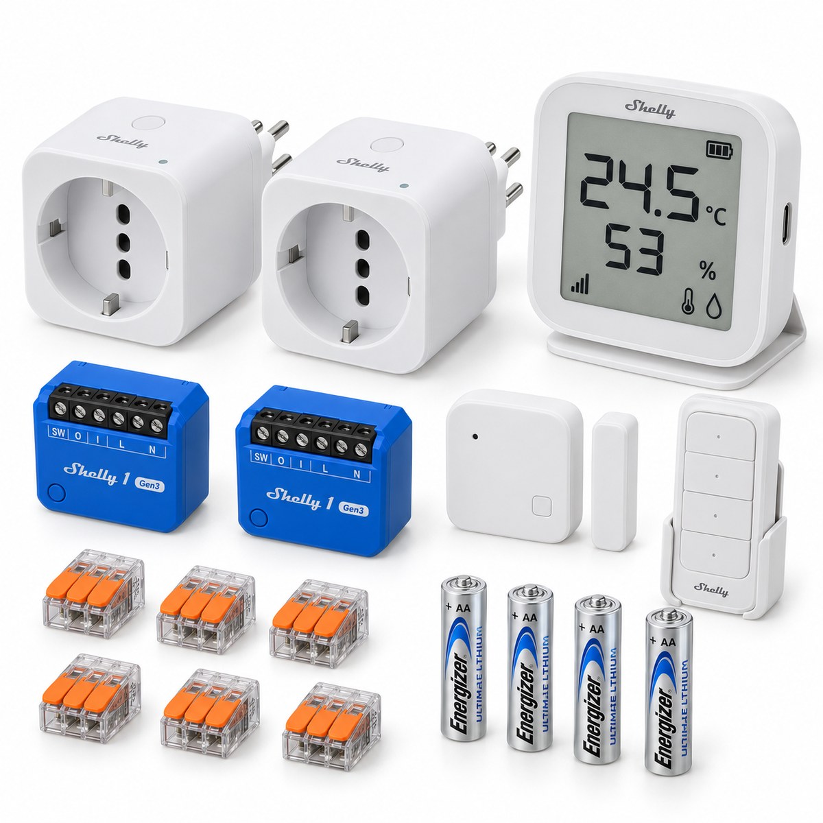 Kit starter Shelly senza hub: i dispositivi inclusi