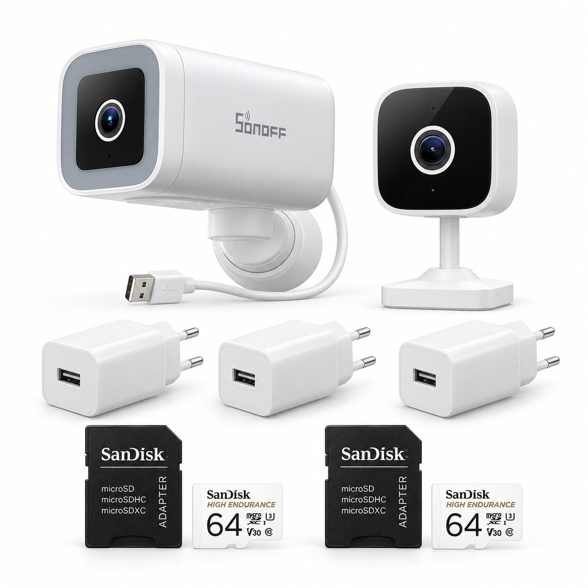Kit una telecamera esterna e una interna Sonoff: i dispositivi inclusi