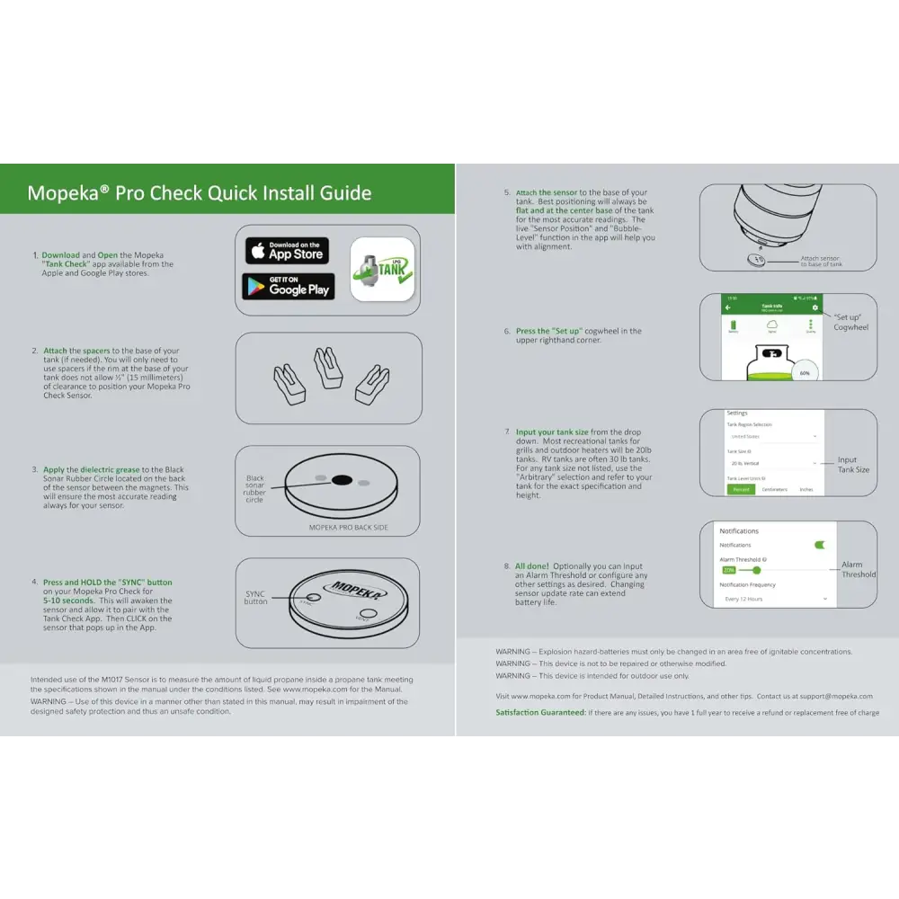 Mopeka Pro Check Sensor – Sensore wireless magnetico livello serbatoio gas GPL - Per serbatoi in acciaio