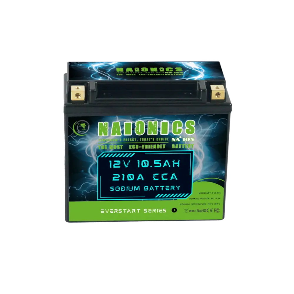 NAIONICS 12V 10.5Ah 210A CCA - Batteria al Sodio Avviamento Moto EverStart Series NAM12N12