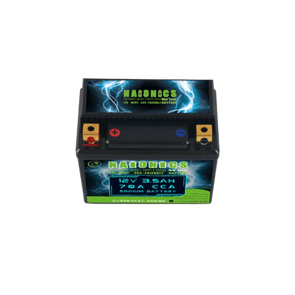 NAIONICS 12V 4.5Ah 130A CCA - Batteria al Sodio Avviamento Moto EverStart Series NAM12N7D