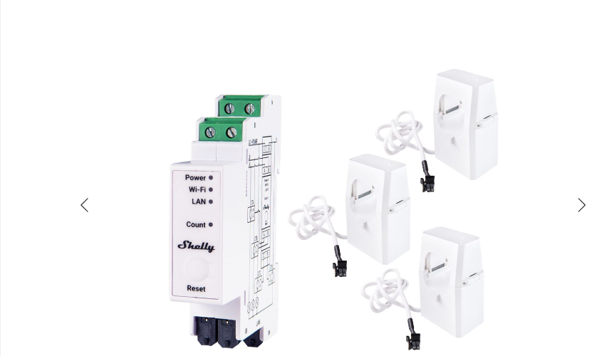 Shelly Pro 3EM contatore trifase con tre trasformatori di corrente 120A