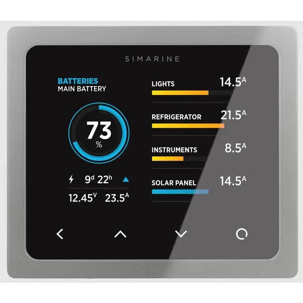 Simarine PICO Battery Monitor Bluetooth Touchscreen WiFi - Argento / Montaggio a pannello