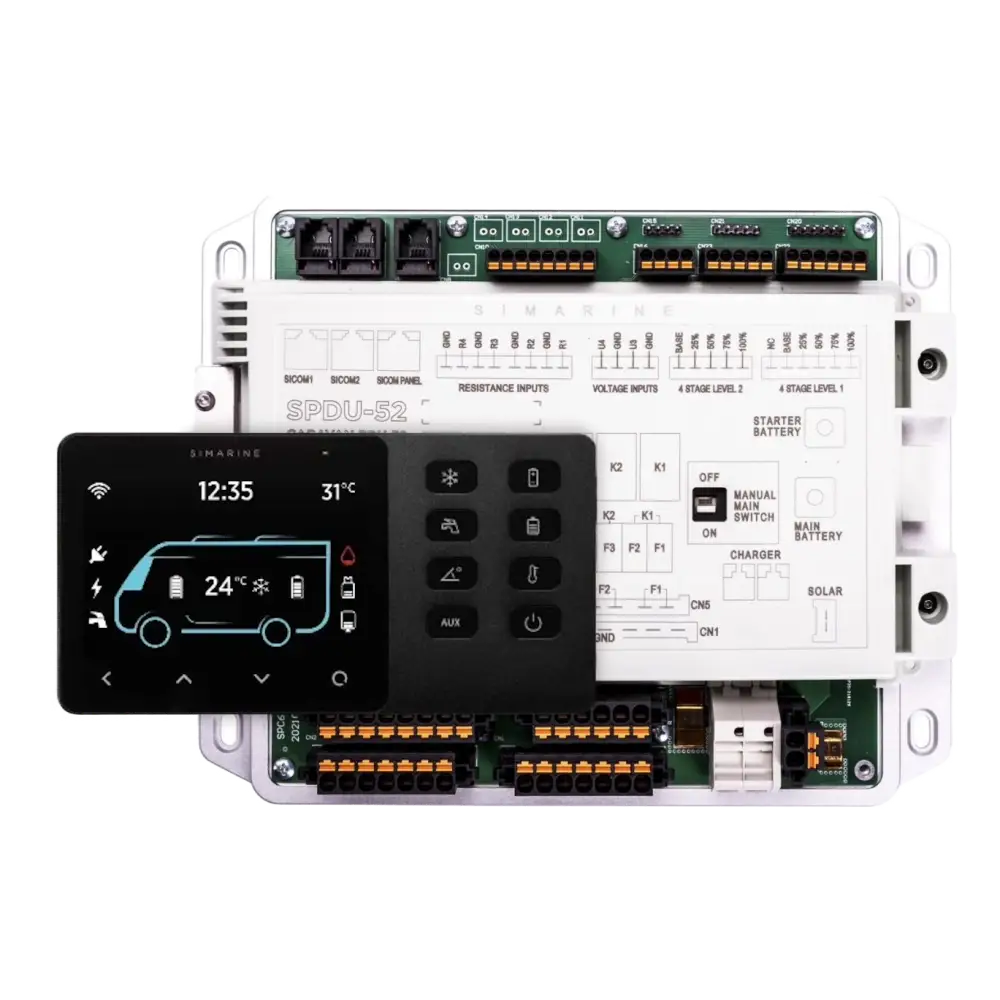 Simarine VIA - Caravan Control Set - Display con bottoni e PDU Power Distrinution Unit