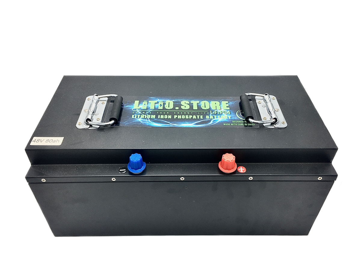 Batteria LiFePO4 48V 80Ah litio-ferro-fosfato 80A BMS 4096Wh Serie PRO