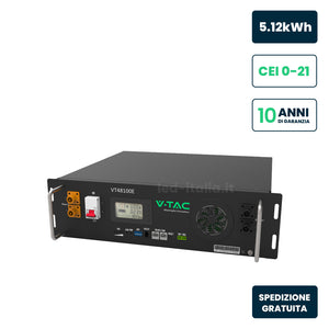 Batteria Accumulo Rack LV 5,12kWh 51,2V 100Ah Nera