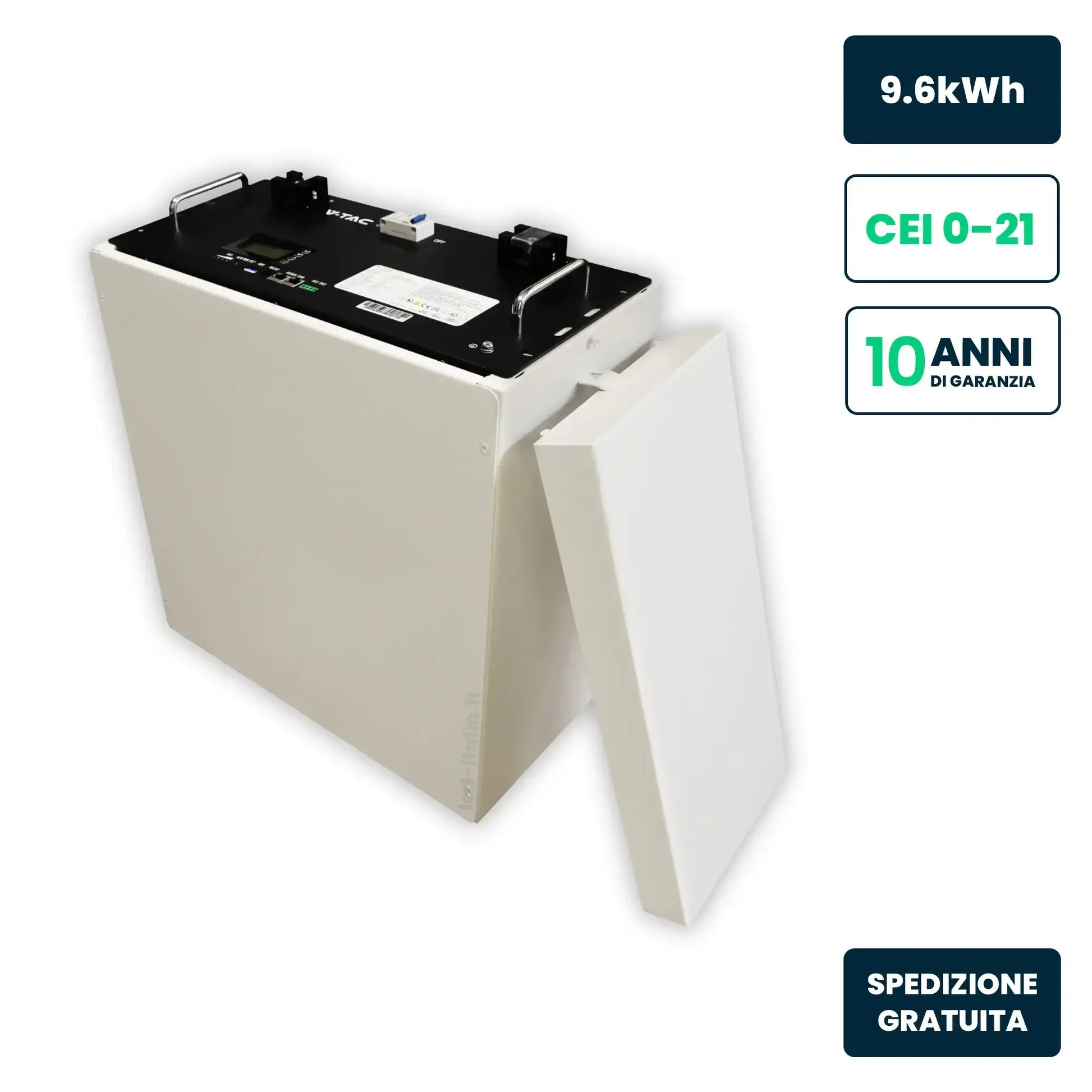 Kit Accumulo LV 9,6kWh 48V con Armadio Rack LITE V-TAC