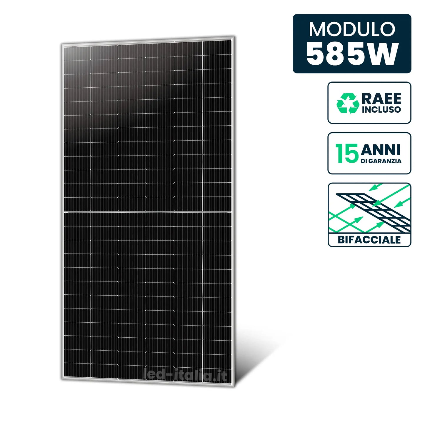 Modulo 585 W N-Type TOPCon bifacciale Silver Frame