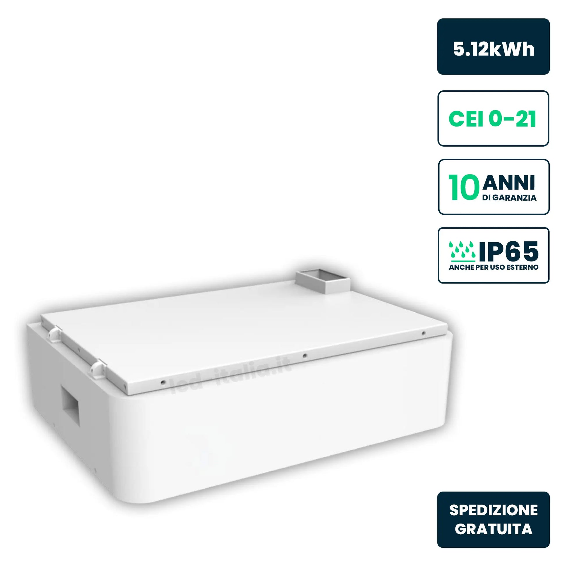 Batteria Accumulo HV 5,12kWh 51,2V 100Ah IP65 V-TAC