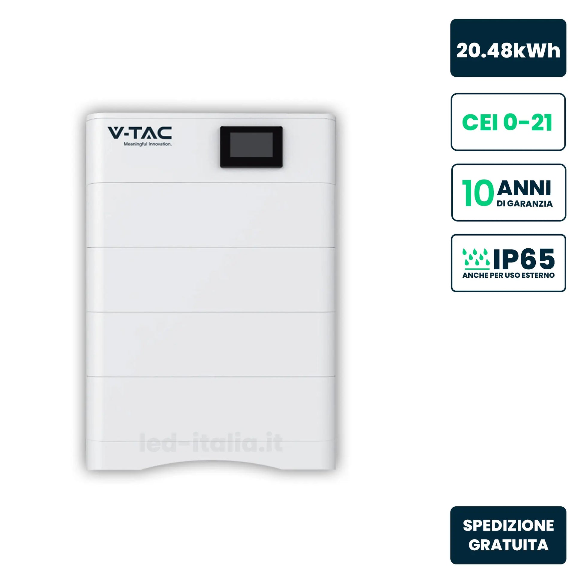 Kit Accumulo HV 20,48kWh 204,8V IP65 V-TAC