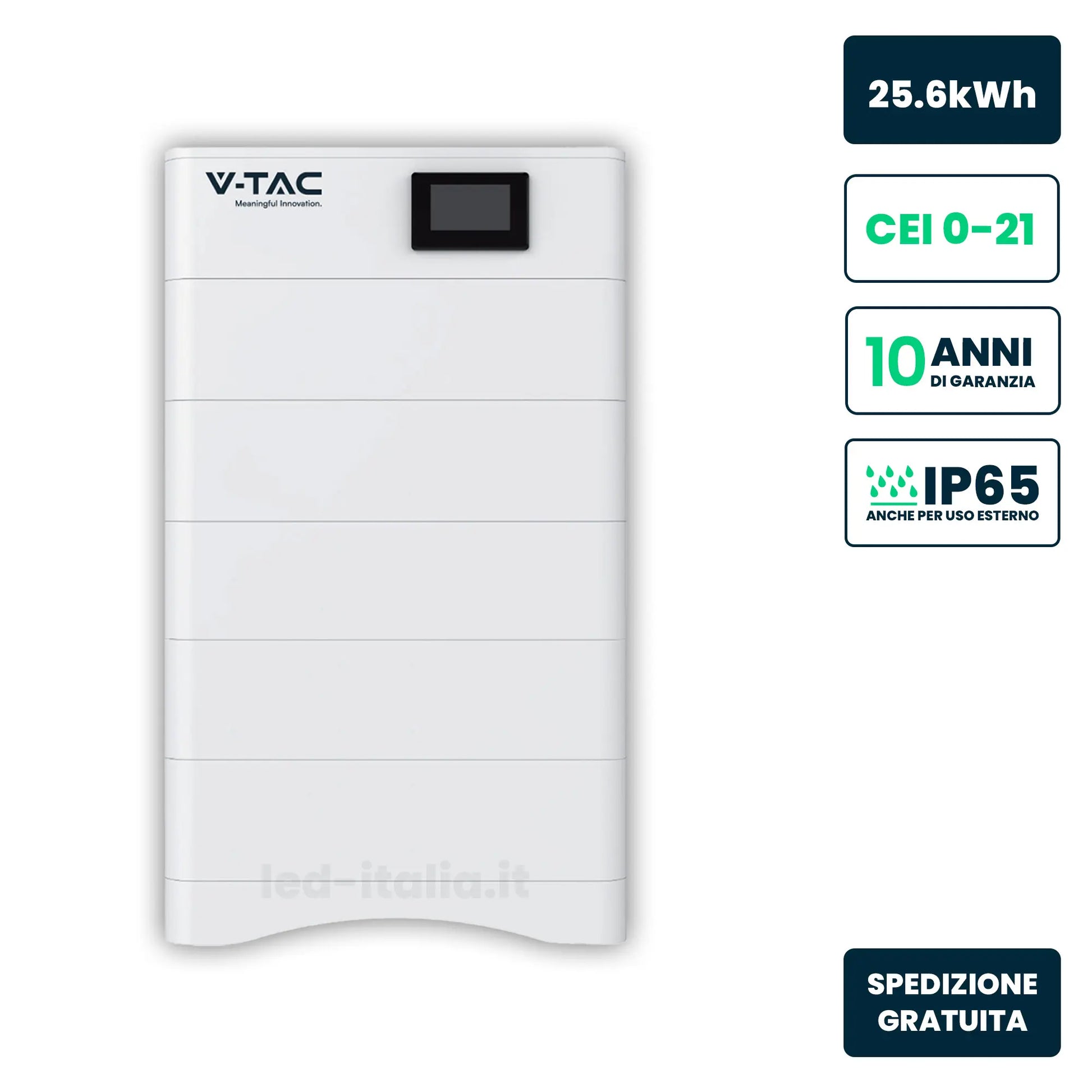 Kit Accumulo HV 25,6kWh 256V IP65 V-TAC