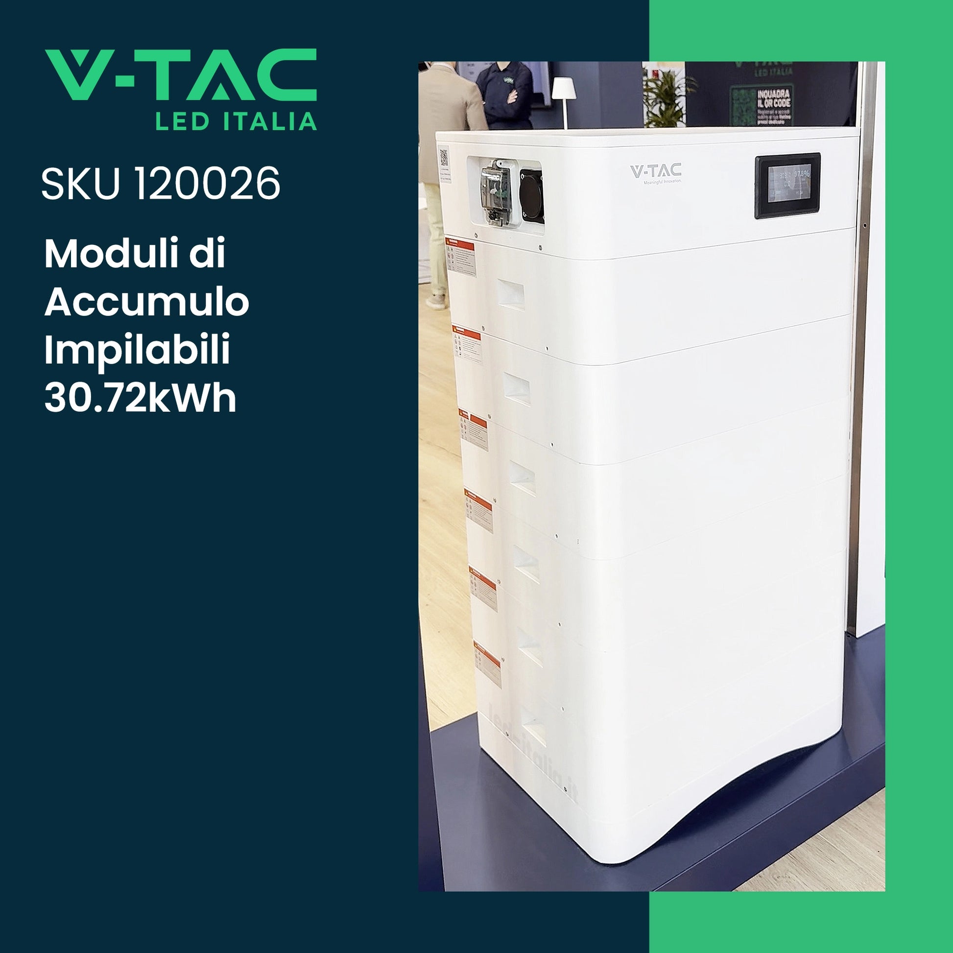 Kit accumulo HV 30,72kWh vista laterale