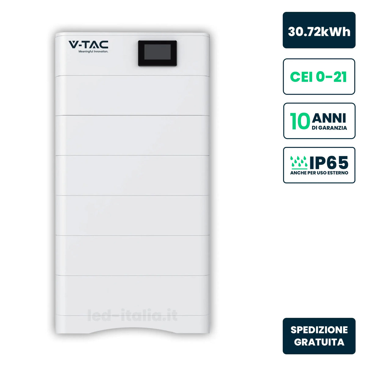 Kit Accumulo HV 30,72kWh 307,2V IP65 V-TAC