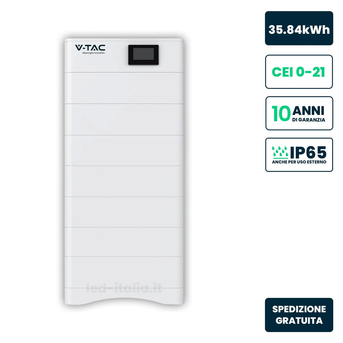 Kit Accumulo HV 35,84kWh 358,4V IP65 V-TAC