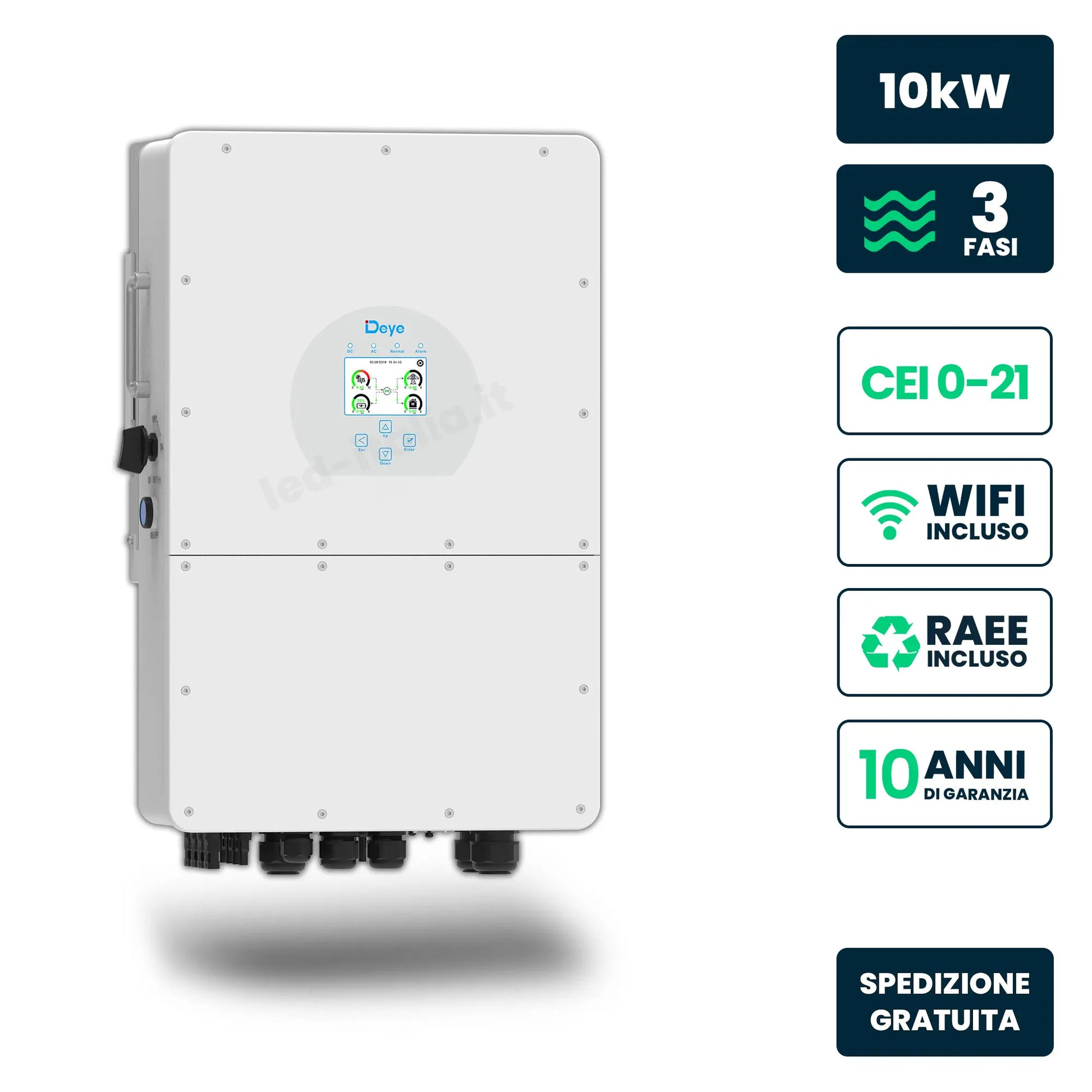 Inverter trifase HV Deye 10 kW WiFi CEI 0-21