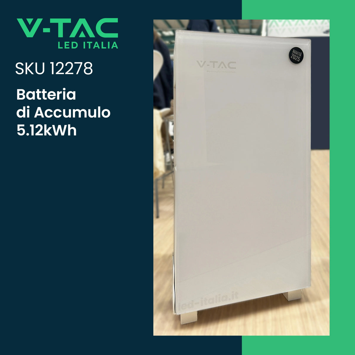 Batteria 5,12kWh bianca installata