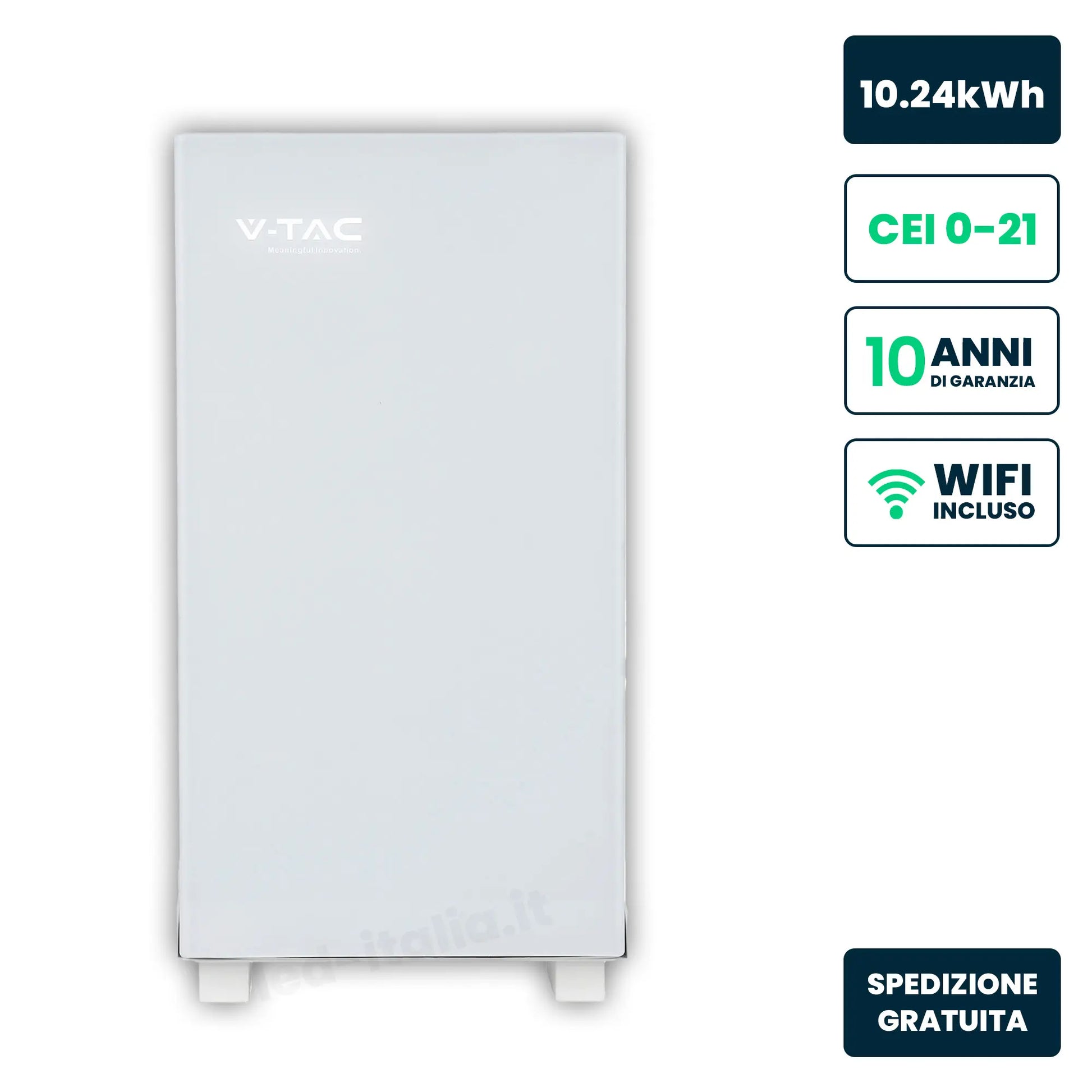 Batteria accumulo LiFePO4 10,24 kWh bianca