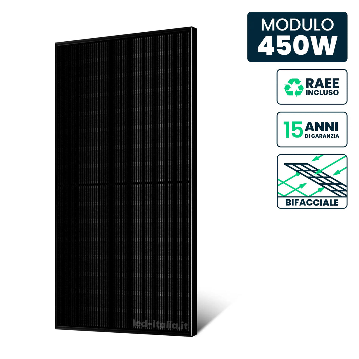 Modulo fotovoltaico 450 W N-Type bifacciale Full Black